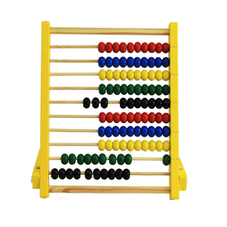 Boulier en bois d'écolier avec béquille - jaune