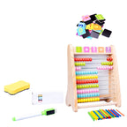 Boulier en bois avec tableau blanc + tableau noir - 10 rangées + accessoires gratuits