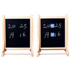 Boulier en bois avec tableau blanc + tableau noir - 10 rangées + accessoires gratuits