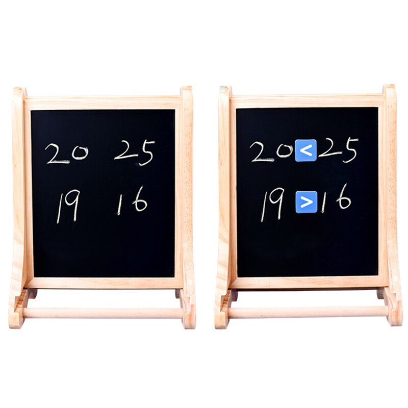 Boulier en bois avec tableau blanc + tableau noir - 10 rangées + accessoires gratuits