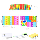 Holz-Abakus mit Whiteboard + Schiefertafel – 10 Reihen + kostenloses Zubehör