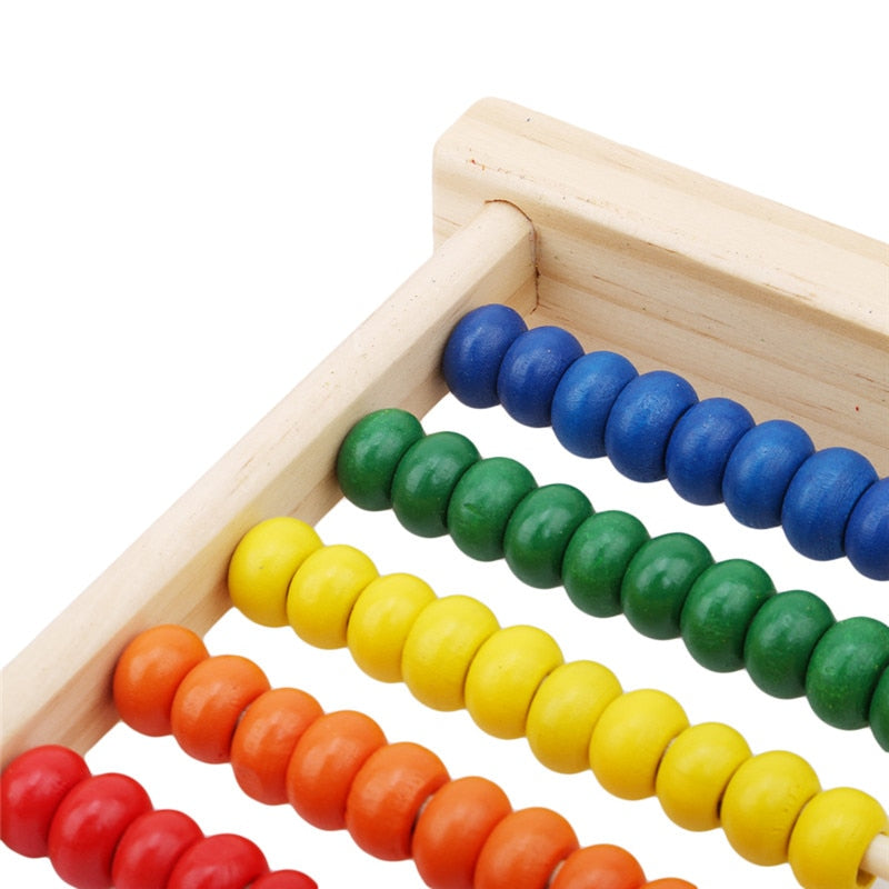 Mini boulier d'écolier en bois - 5 rangées
