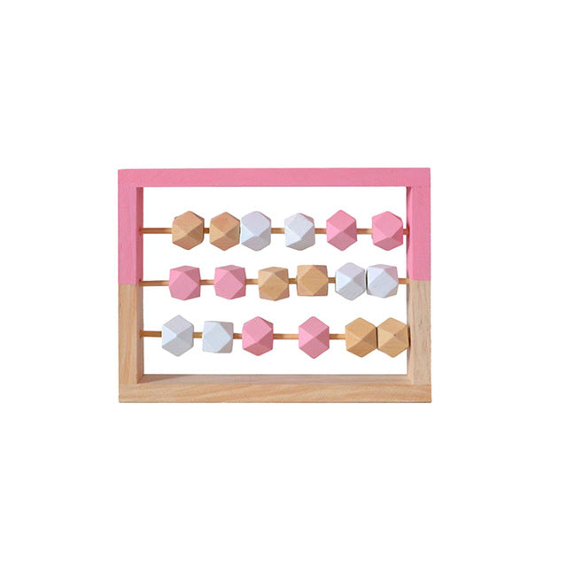 Petit boulier en bois - design scandinave - rose