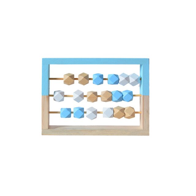 Petit boulier en bois - design scandinave - bleu