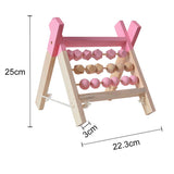 Holz-Bügelabacus für Kleinkinder - skandinavisches Design - weiß