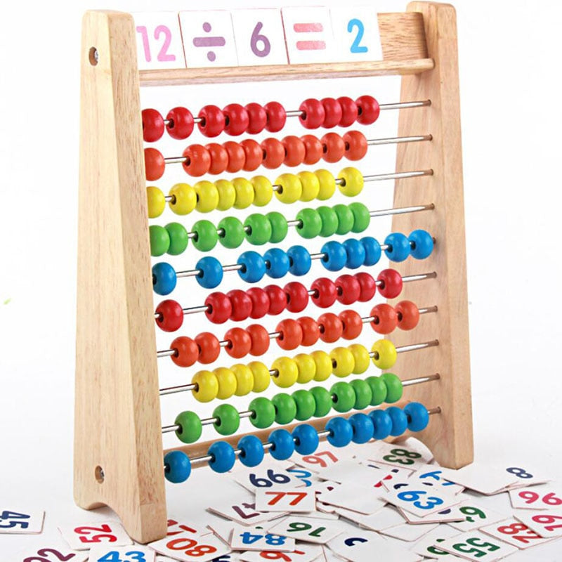 Boulier en bois avec cartes de calcul
