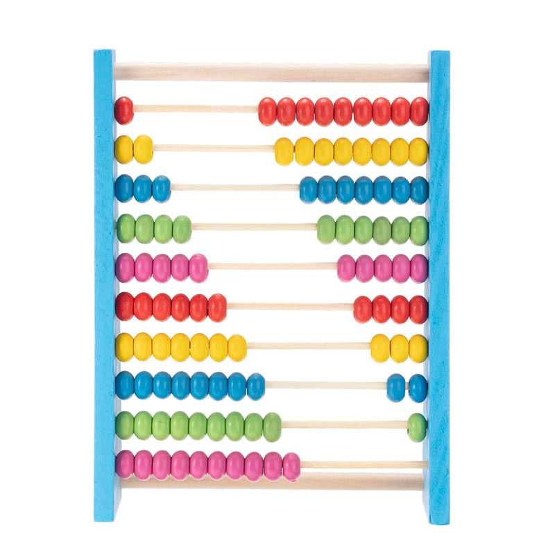 Boulier en bois (petite taille) - 10 rangées (bleu)