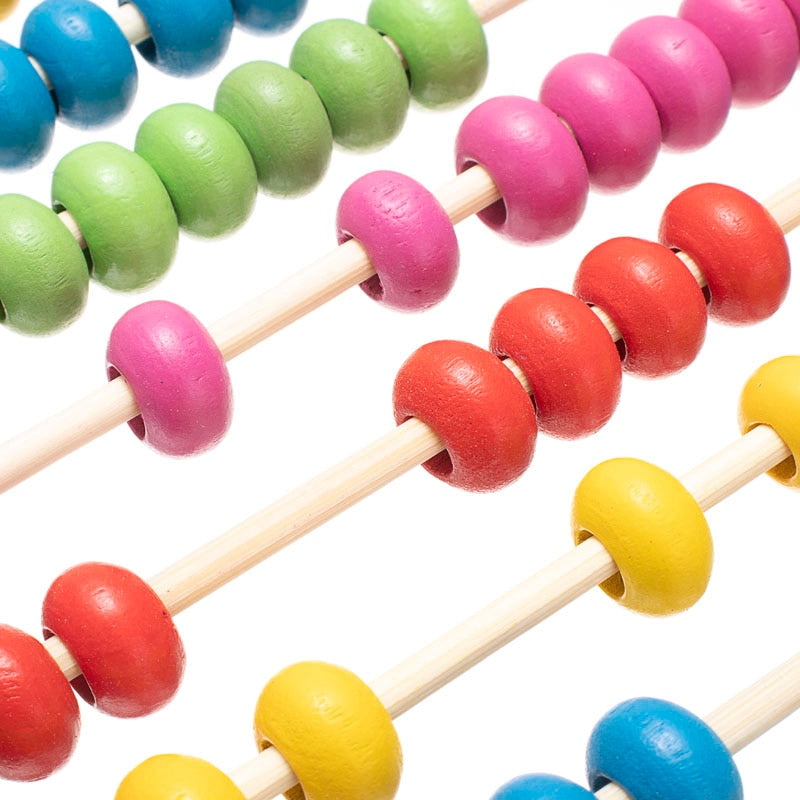 Boulier en bois (petite taille) - 10 rangées (bleu)
