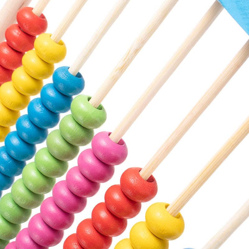 Boulier en bois (petite taille) - 10 rangées (bleu)