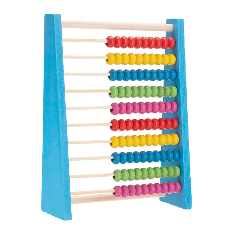 Boulier en bois (petite taille) - 10 rangées (bleu)