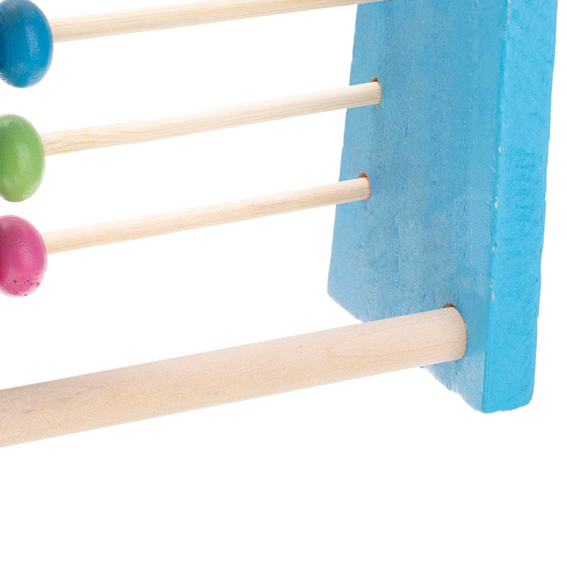 Boulier en bois (petite taille) - 10 rangées (bleu)