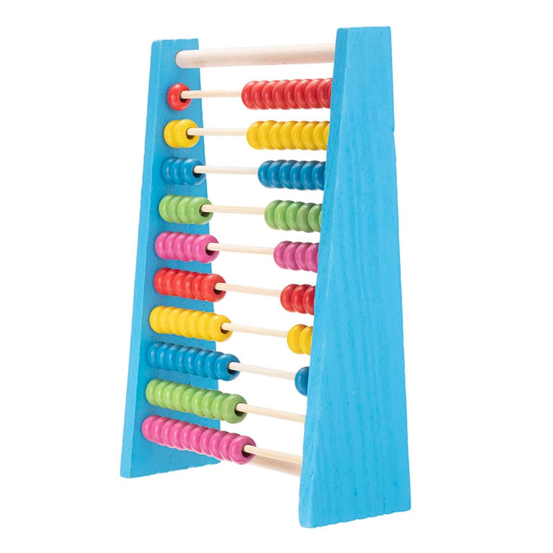 Boulier en bois (petite taille) - 10 rangées (bleu)