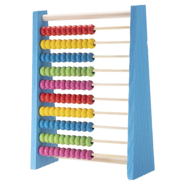 Boulier en bois (petite taille) - 10 rangées (bleu)