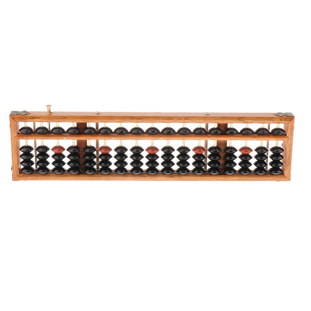 Soroban 17 rangées cadre en bois XL avec système de remise à zero.