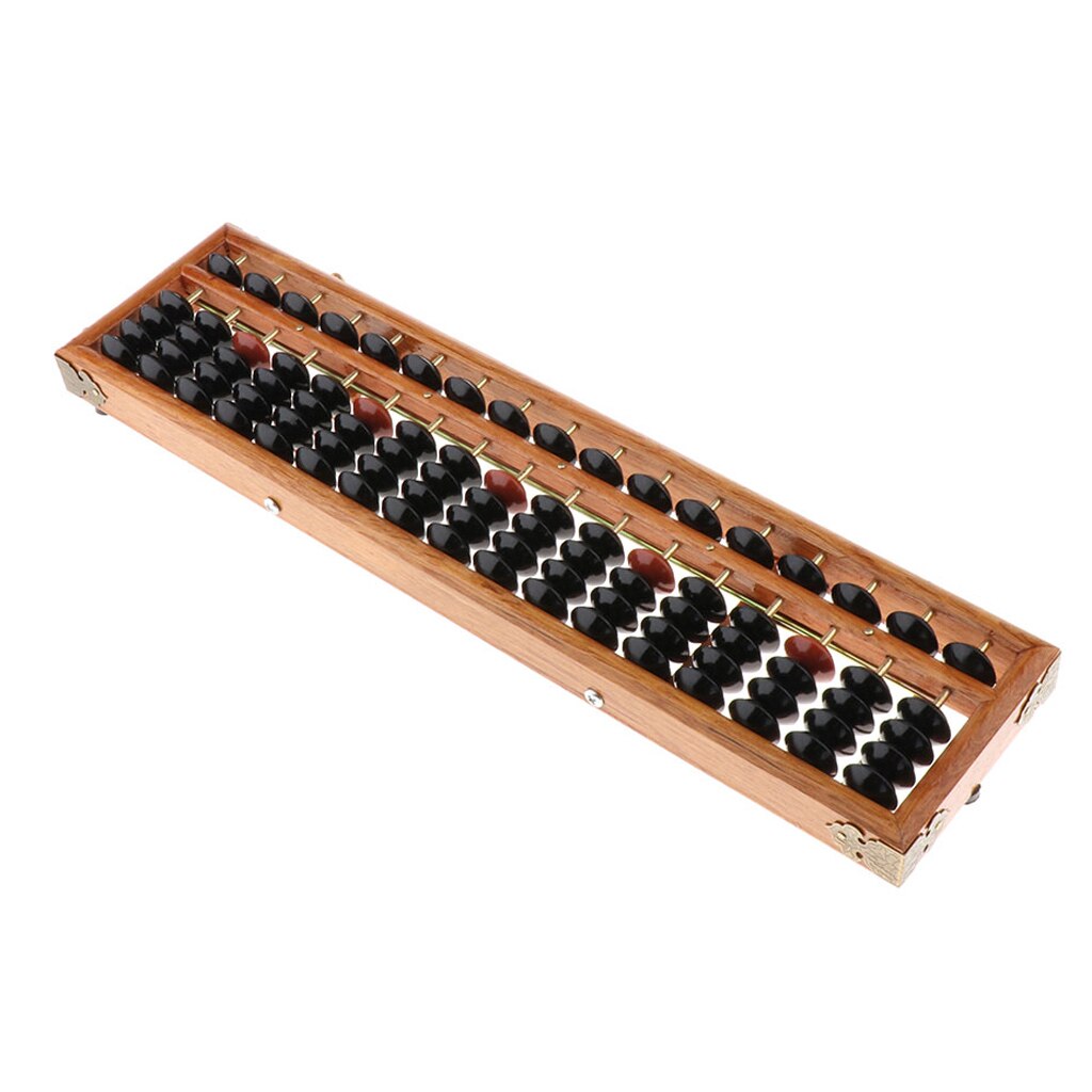 Soroban 17 rangées cadre en bois XL avec système de remise à zero.