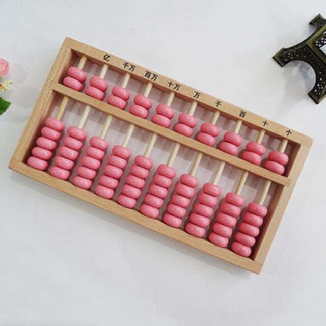 Boulier chinois en bois de 10 colonnes - rose