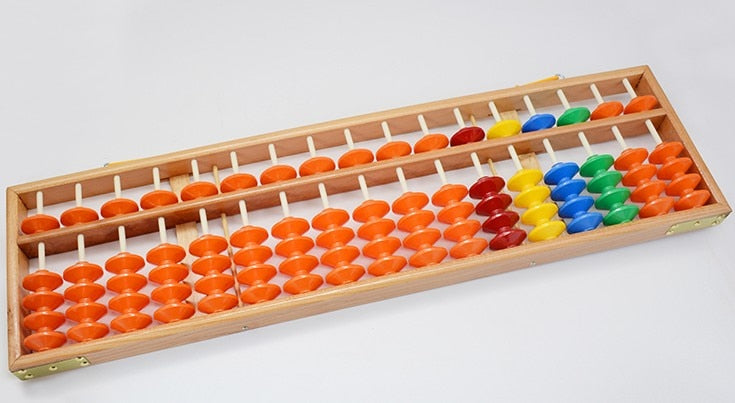 Soroban géant pour salle de classe 17 rangées - billes oranges + multicolores