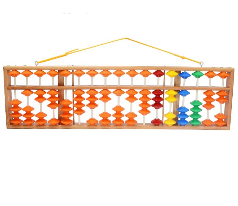 Soroban géant pour salle de classe 17 rangées - billes oranges + multicolores