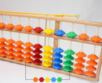 Soroban géant pour salle de classe 17 rangées - billes oranges + multicolores