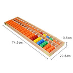 Soroban géant pour salle de classe 17 rangées - billes oranges + multicolores