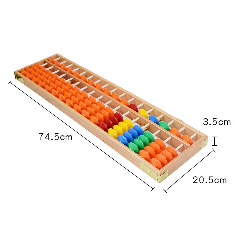 Soroban géant pour salle de classe 17 rangées - billes oranges + multicolores