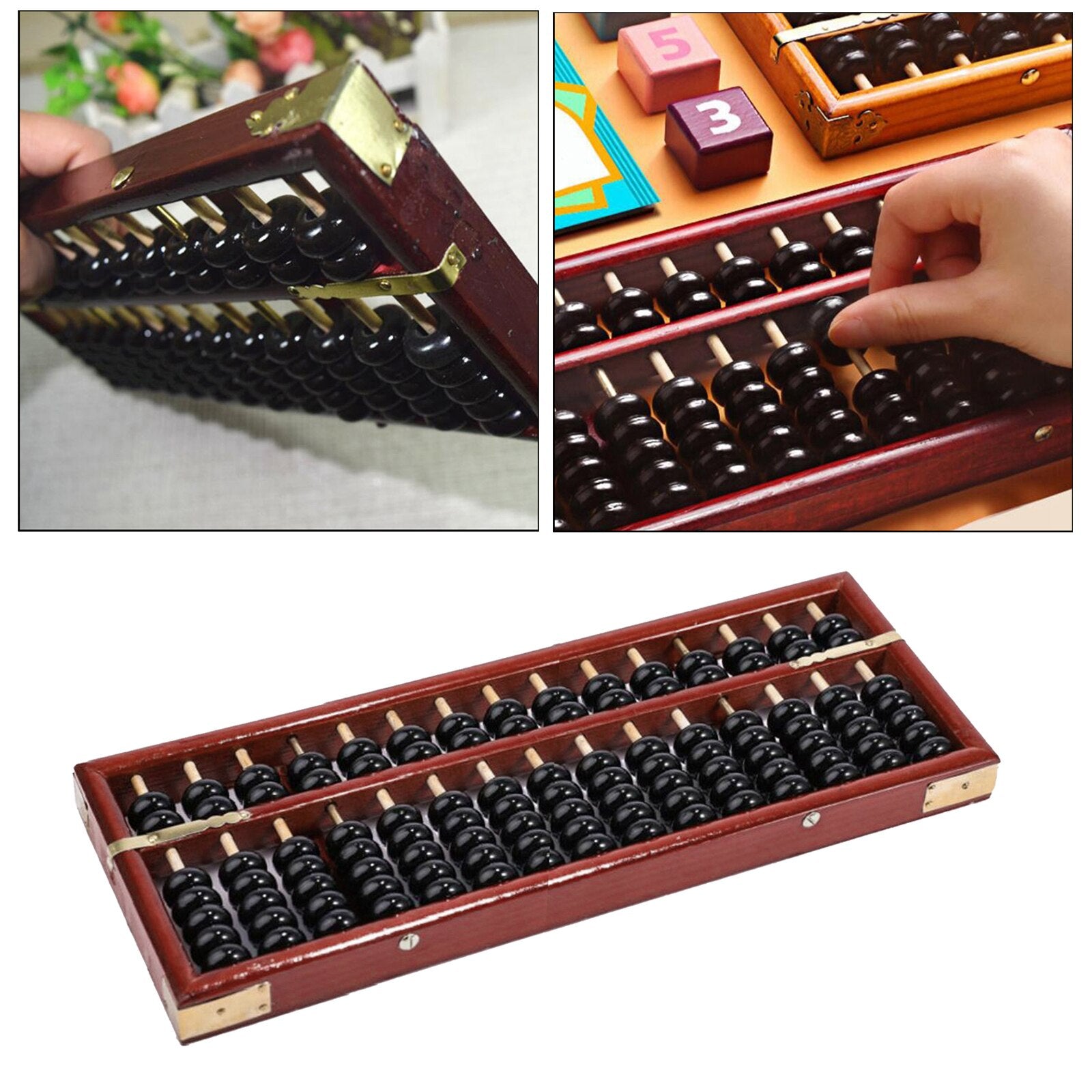Boulier chinois en bois - 17 rangées
